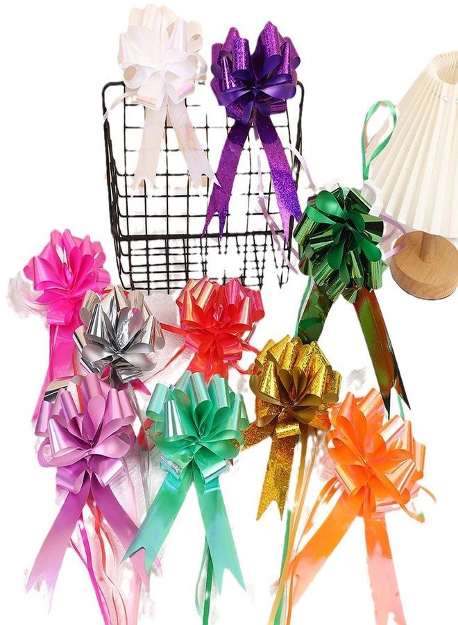 ZMD 27Pcs 9 Color Easter Gift Wrap Pull Bows, Cello Bags with Gifts Wrap Bows Assorted Pull Bows Gift-Bag Box Wrapping Decor for Baskets, Christmas, Anniversary, Wedding - Image 5